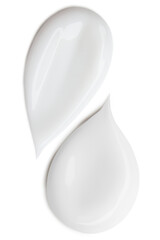 Smear of white cosmetic cream on empty background.