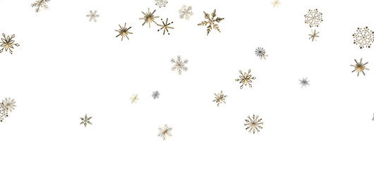 Snowflake Bliss: Striking 3D Illustration Showcasing Falling Holiday Snowflakes