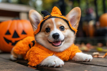 cute puppy in halloween costume