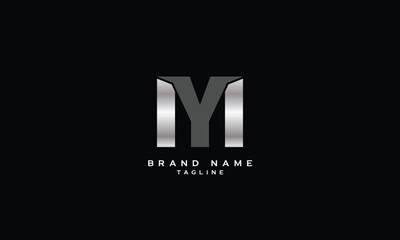 MY, YM, Abstract initial monogram letter alphabet logo design