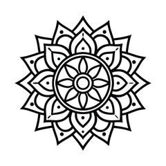 flower mandala in vector. Vector mandala relaxation patterns unique design with nature style, 