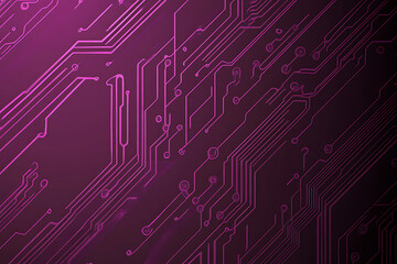 Abstract image of a circuit board with glowing lines and nodes on a pink gradient background. The intricate network of connections creates a modern, tech-inspired visual. Copy space available