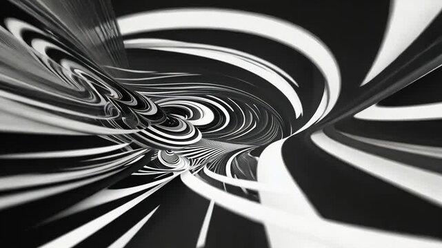 Black and white abstract vintage wavy pattern with Motion design animation