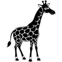 Obraz premium Funny giraffe silhouette art vector illustration