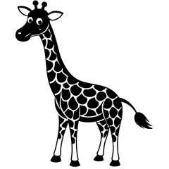 Fototapeta premium Funny giraffe silhouette art vector illustration