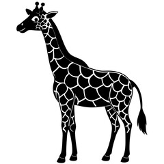 Naklejka premium Funny giraffe silhouette art vector illustration