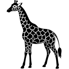 Naklejka premium Funny giraffe silhouette art vector illustration