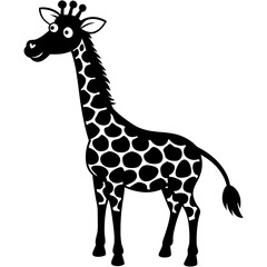 Obraz premium Funny giraffe silhouette art vector illustration