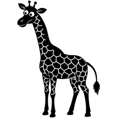 Naklejka premium Funny giraffe silhouette art vector illustration