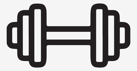  a bold vector logo featuring the outline of a dumbbell.