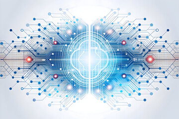 Fototapeta premium AI Powered Digital Identity Frame - Innovative Biometric Patterns and Data Streams Design for Cutting-Edge Identity Management and Security Concept in Photo Stock