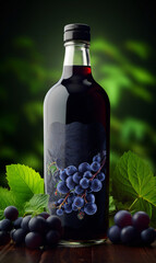 Obraz premium Label for home made blueberries product. A stylish blueberries bottle with a clean label. Blueberries symbol label or sticker.