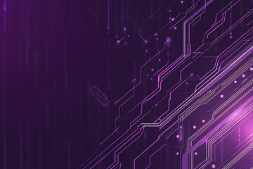 Abstract image of a circuit board with glowing lines and nodes on a pink gradient background. The intricate network of connections creates a modern, tech-inspired visual. Copy space available