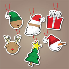 set of christmas stickers