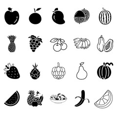 Fruits icons set.