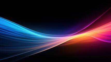 Dynamic Flow of Radiant Rainbow Colors Illuminating the Darkness with Vibrant Energy and Graceful Movement