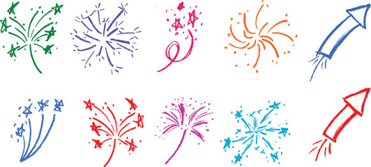 Fireworks Crayon Chalk Drawing Set