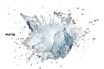 Broken ice ball, isolated on white background.