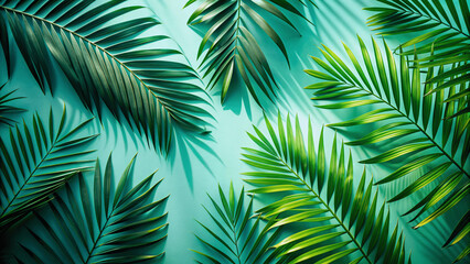Tropical palm Leaves summer background