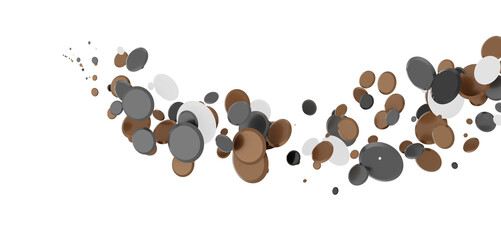 Multicolor confetti abstract background with a lot of falling pieces, isolated on a white background.