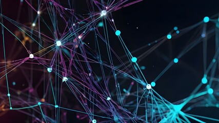 Obraz premium Hand Drawn Futuristic Plexus Structure, Technology Background, Big Data Network Visualization