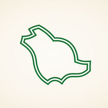 recommend clip art: Simplified stylized outline map of Saudi Arabia, colors from the flag.
