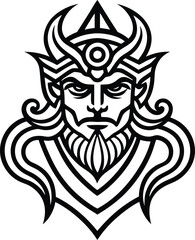 mythology modern tribal tattoo illustration black and white