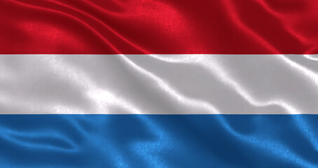 National flag of Luxembourg waving in wind