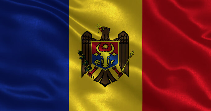 National flag of Maldova waving in wind