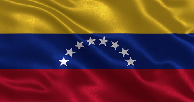 National flag of Venezuela waving in wind