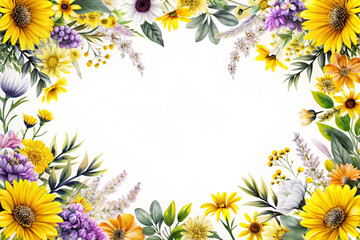Flowers on a white isolated background with copy space, AI Generation