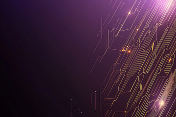 Abstract image of a circuit board with glowing lines and nodes on a pink gradient background. The intricate network of connections creates a modern, tech-inspired visual. Copy space available