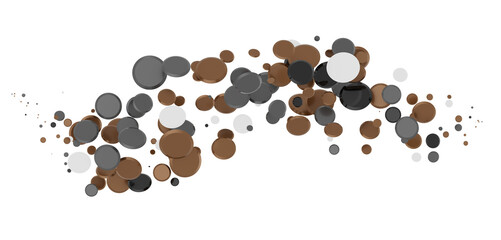 Multicolor confetti abstract background with a lot of falling pieces, isolated on a white background.