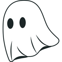 Cute Halloween Ghost Outline
