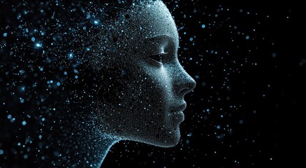 abstract profile of a humanoid robot face