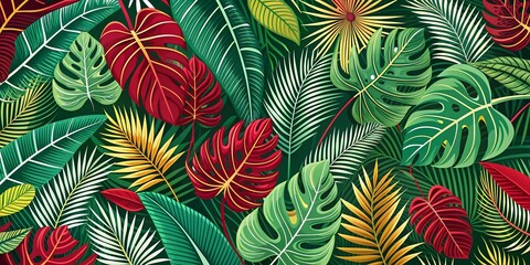 Naklejka premium pattern with leaves