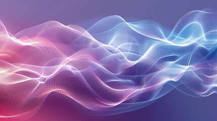 Obraz premium Abstract flowing waves in pink and blue tones, creating a dynamic visual effect.