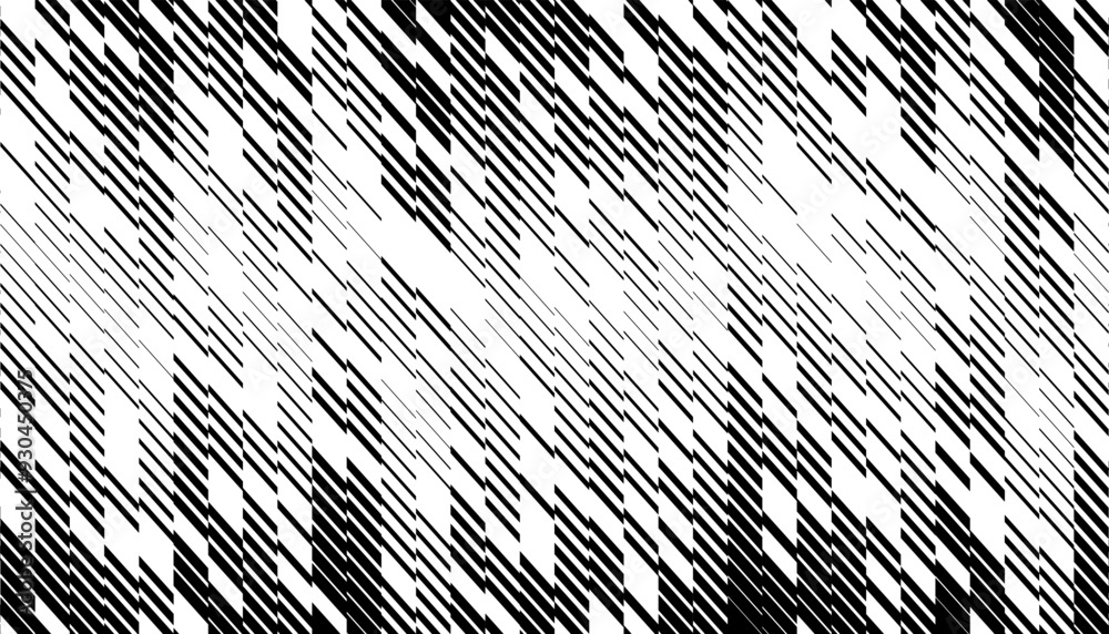 Poster diagonal stripes with transition effect pattern. black isolated on white background. fully editable 