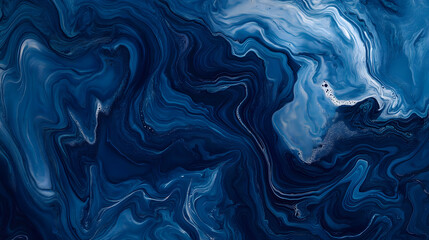 Obraz premium Deep Blue Marble Liquid, abstract