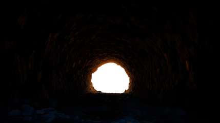 Light of the sky at the end of the dark tunnel.