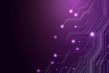 Abstract image of a circuit board with glowing lines and nodes on a pink gradient background. The intricate network of connections creates a modern, tech-inspired visual. Copy space available
