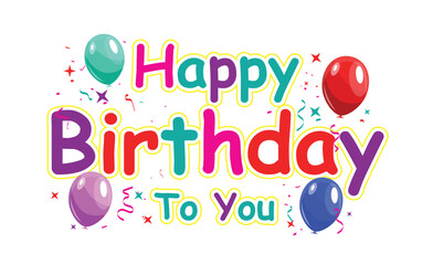 happy birthday text typography	