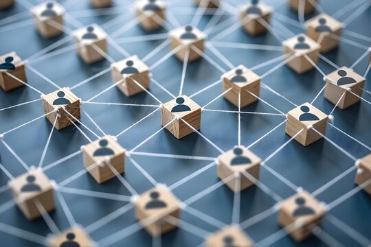Interconnected People Network - Collaboration and Teamwork Concept