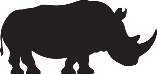 Rhino silhouettes vector illustratio