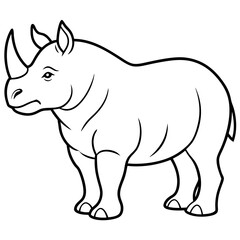Rhinoceros line art vector illustration