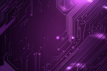 Obraz premium Abstract image of a circuit board with glowing lines and nodes on a pink gradient background. The intricate network of connections creates a modern, tech-inspired visual. Copy space available