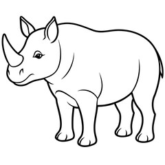Rhinoceros line art vector illustration