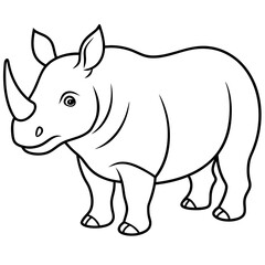Rhinoceros line art vector illustration