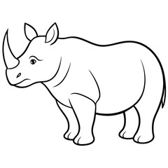 Rhinoceros line art vector illustration