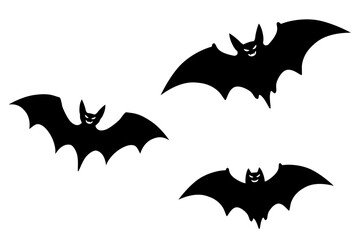 ハロウィン用のコウモリのセットイラスト